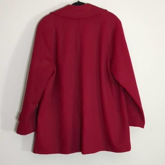 Pendleton Women's Merino Wool Brick Red Pea Coat - Picture 3 of 11